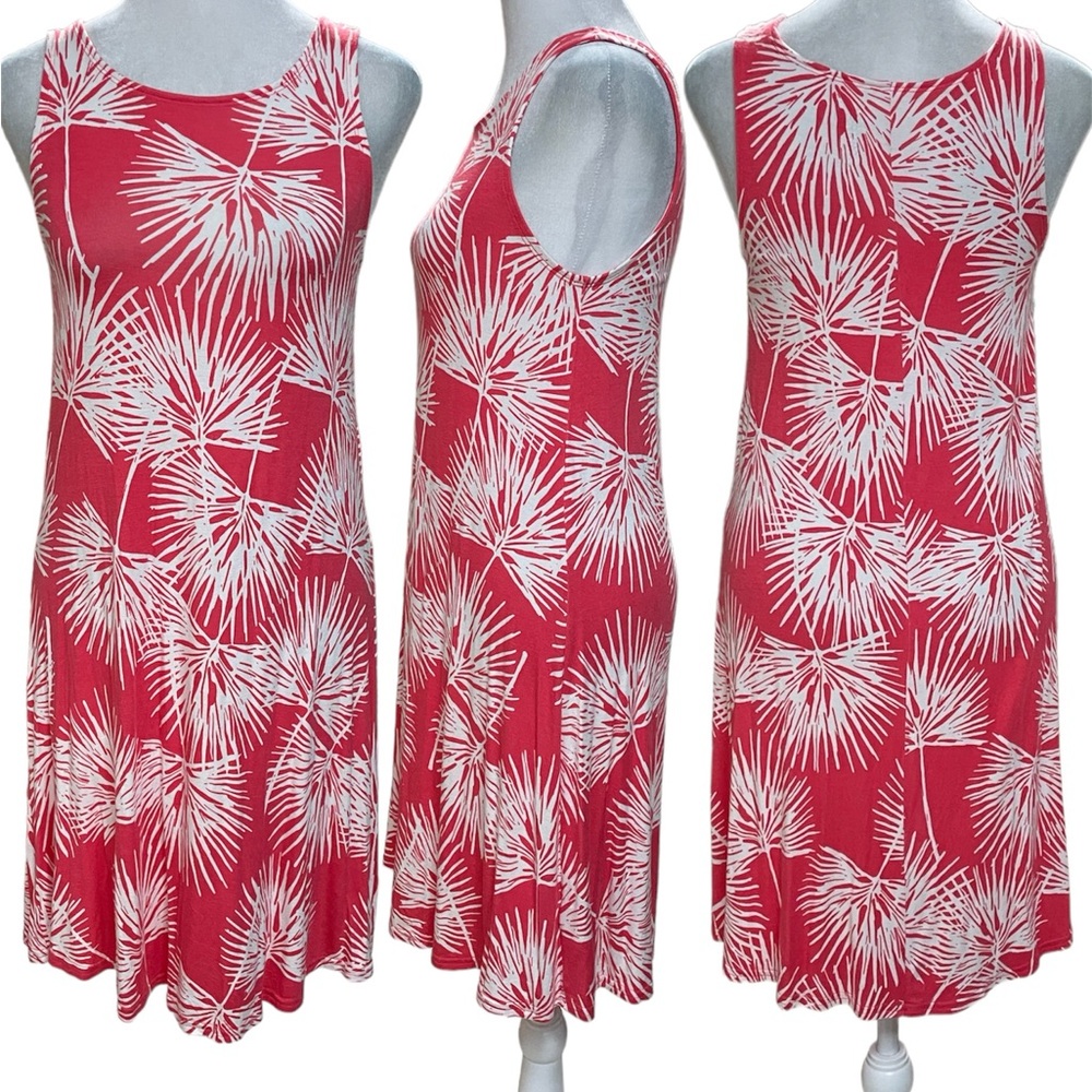 Gap LUXE Paradise Pink & White Floral Print Sleeveless Swing Dress Size XS